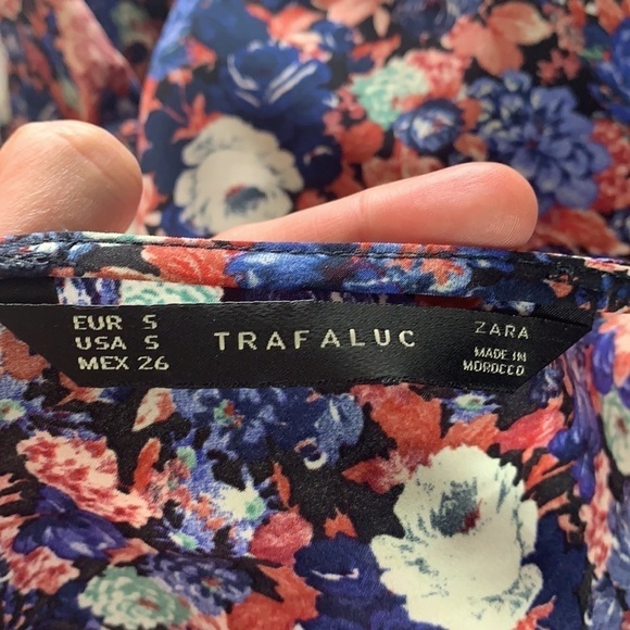 Zara Tropical  Floral Tunic Half Sleeve Casual Mini Dress Size S - Picture 9 of 14